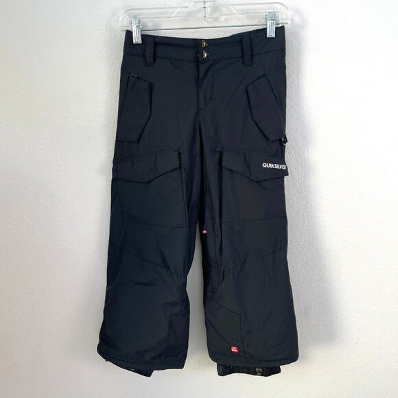 Quicksilver Kids Youth Small Ski Snowboard Pants Black Loose Fit Snowpants - Picture 1 of 13